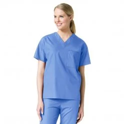 Maevn Unisex One Pocket V-Neck Scrub Top Style 1006 - Plus Size XL - 5XL