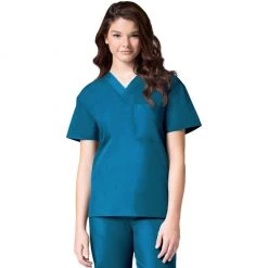 Maevn Unisex One Pocket V-Neck Scrub Top Style 1006 Size XXS - L Womens Medical