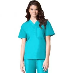 Maevn Unisex One Pocket V-Neck Scrub Top Style 1006 - Plus Size XL - 5XL