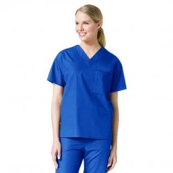 Maevn Unisex One Pocket V-Neck Scrub Top Style 1006 - Plus Size XL - 5XL