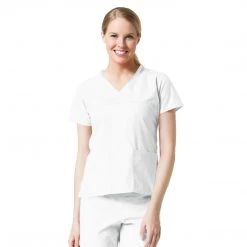 Womens Medical Maevn Contrast Y- Neck Mock Wrap Top Style - 1026 Sizes XXL - 5XL