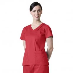 Maevn Blossom Triple Pin Tuck Mock Wrap Top Style - 1302 Sizes XS - 2XL Womens Medical