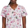 Maevn Women’s V-Neck Print Scrub Top 1747 WAH Sizes XS To L Womens Medical