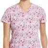 Womens Medical Maevn Women's V-Neck Print Scrub Top 1767 ESF Sizes XS To 2XL