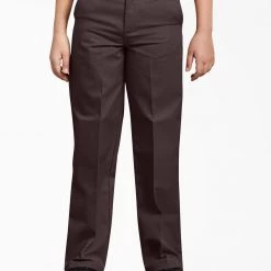 Dickies School Dickies Boys Brown Pants Flat Front School Uniform Sizes 4 To 20