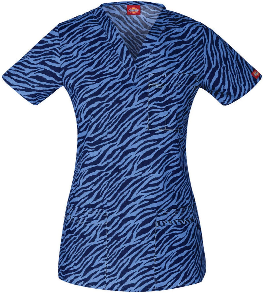 Dickies Medical Dickies Women's Youtility V-Neck Top "On The Stripe Track"<br>Style 82978 - ONSR<br>Size XXS - 2XL 3 Dickies Medical Dickies Women's Youtility V-Neck Top "On The Stripe Track"Style 82978 - ONSRSize XXS - 2XL