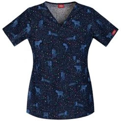 Dickies Medical Dickies Women's Mock Wrap Scrub Top - Cat's All FolksStyle 84975C - CATFSizes XS - XXL Womens Medical