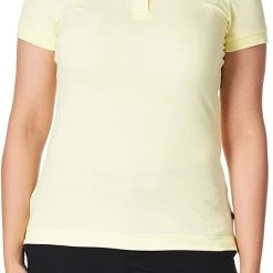 Women/Junior Lee Juniors Yellow Short Sleeve Stretch Pique Polo A9438JL Sizes S - XL