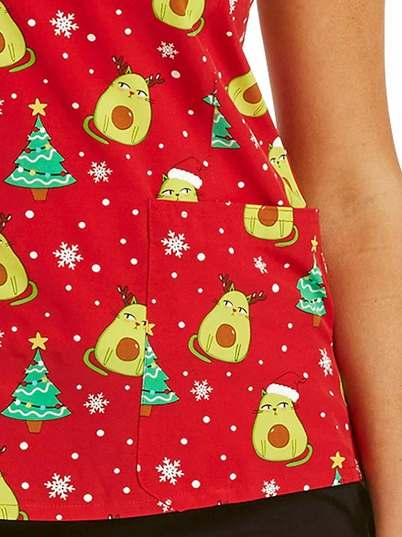 Womens Medical Maevn Women's Stretch V-Neck Print Scrub Top 1767-ACM <br> Sizes M To XL 4 Womens Medical Maevn Women's Stretch V-Neck Print Scrub Top 1767-ACM Sizes M To XL