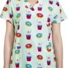 Maevn 1767 BFZ Brain Freeze Printed V-Neck Scrub Top <br> Sizes XS To 2XL Womens Medical 2 Maevn 1767 BFZ Brain Freeze Printed V-Neck Scrub Top Sizes XS To 2XL Womens Medical