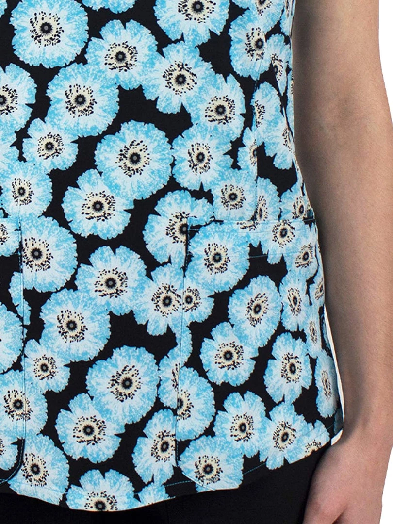 Maevn 1767 BLD Blossom Dreams Flowers Printed Curved V-Neck Top <br> Sizes S & M 4 Maevn 1767 BLD Blossom Dreams Flowers Printed Curved V-Neck Top Sizes S & M