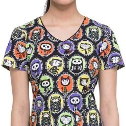 Dickies Medical Womens Medical Dickies Women’s V-Neck Print Scrub Top DK700 DIGA Size XXS To L