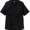 Women/Junior Lee Juniors Women Short Sleeve Stretch Black Work Shirt E9385JL Sizes M - 3XL