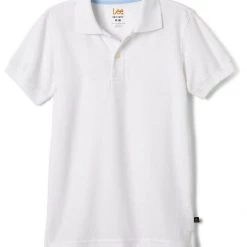 Lee Uniform Short Sleeve Kids Pique Polo - WhiteSizes XS - XXL Girls