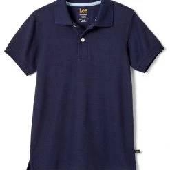Girls Lee Uniform Short Sleeve Kids Pique Polo - NavySizes XS - XXL