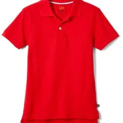 Lee Uniform Short Sleeve Kids Pique Polo - RedSizes XS - XXL