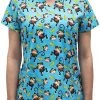 Maevn 1767 MOB Monkey Business Printed V-Neck Scrub Top <br> Sizes S & M Womens Medical 2 Maevn 1767 MOB Monkey Business Printed V-Neck Scrub Top Sizes S & M Womens Medical