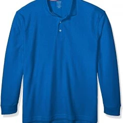 French Toast Men's Royal Blue Long Sleeve Pique Polo SA9085Y Sizes 2XL & 3XL