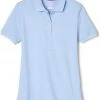 French Toast Juniors Light Blue Short Sleeve Stretch Pique Polo Shirt SA9403JL Sizes S To XL Women/Junior