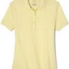 French Toast Girls Yellow Short Sleeve Stretch Pique Polo SA9403 Sizes S - XXL