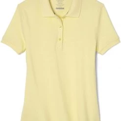 French Toast Girls Yellow Short Sleeve Stretch Pique Polo SA9403 Sizes S - XXL