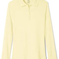 French Toast Girls Yellow Long Sleeve Interlock Polo SA9424 Sizes 12 - 20