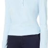 French Toast Juniors Light Blue Long Sleeve Stretch Pique Polo SA9430JL Sizes XS - XL Women/Junior