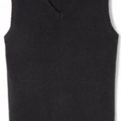French Toast Big Kids Black V-Neck Sleeveless SweaterSizes M - XL Girls