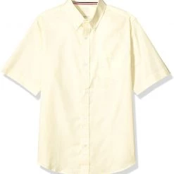 French Toast Mens Husky Yellow Short Sleeve Oxford Shirt SE9003H Sizes L, XL, 2XL