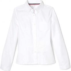 Women/Junior French Toast Juniors White Long Sleeve Oxford Shirt SE9287P Plus Sizes 42 To 46