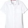 French Toast Girls White Short Sleeve Pocket Blouse SE9374 Size 18