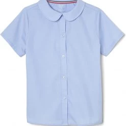 French Toast Girls Light Blue Short Sleeve Blouse Plus Size SE9383P Size 14 - 20