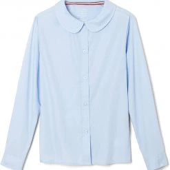 Women/Junior French Toast Juniors Light Blue Long Sleeve Peter Pan Blouse SE9384P Sizes 42 - 46