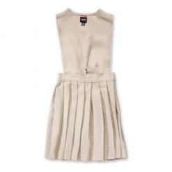 French Toast Girls V-Neck Pleated Jumper Sizes 4 - 20 Burgundy, Gray, Navy, Hunter Green, Khaki, Black