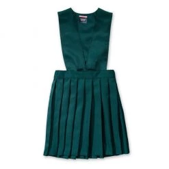 French Toast Girls V-Neck Pleated Jumper Sizes 4 - 20 Burgundy, Gray, Navy, Hunter Green, Khaki, Black