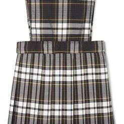 Girls Brown Plaid Jumper SY9002-H1 V-Neck Pleated French Toast Uniforms Sizes 8 To 14