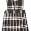 Girls Brown Plaid Jumper SY9002-H1 V-Neck Pleated French Toast Uniforms Sizes 8 To 14