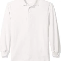 French Toast Mens Long Sleeve Pique Polo Shirt Sizes S - 3XL White, Light Blue, Red