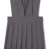 French Toast Girls V-Neck Pleated Jumper Sizes 4 - 20 Burgundy, Gray, Navy, Hunter Green, Khaki, Black