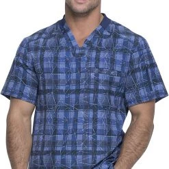 Dickies Medical Dickies Men's V-Neck Print Scrub Top DK611 PDNV Sizes M To 5XL