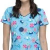 Dickies Medical Dickies Women's V-Neck Print Scrub Top DK700 MESH <br> Size XXS To M Womens Medical 2 Dickies Medical Dickies Women's V-Neck Print Scrub Top DK700 MESH Size XXS To M Womens Medical