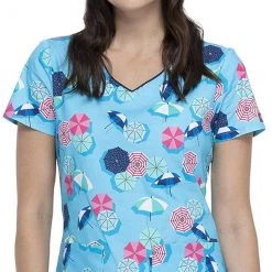 Dickies Medical Dickies Women's V-Neck Print Scrub Top DK700 MESH Size XXS To M Womens Medical