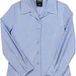 French Toast Juniors Light Blue Blouse E9361P Pointy Collar Long Sleeve Sizes 44-46